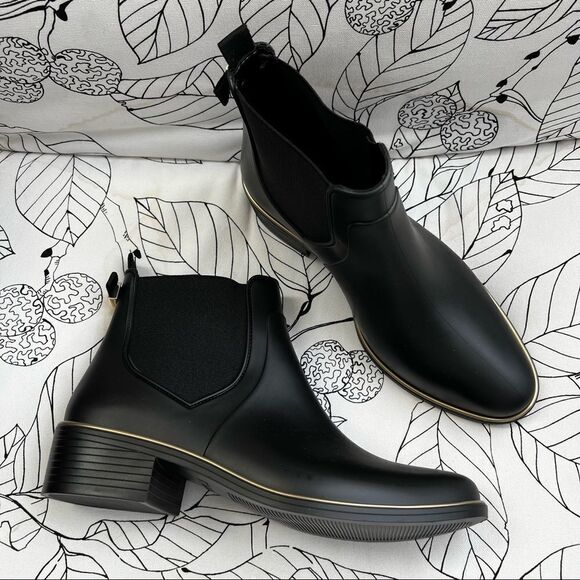 kate spade solstice rain boots black US 9 MSRP $150 - Picture 1 of 8